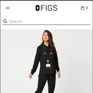 FIGS scrub jacket: Black- Size XS